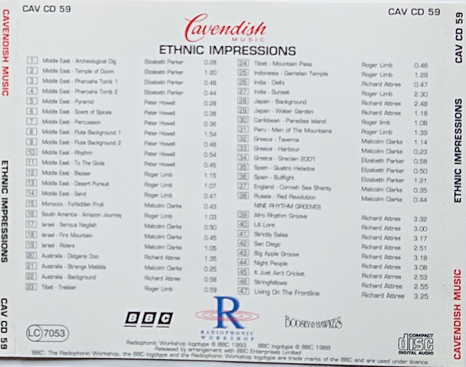 Back cover of CAV CD 59